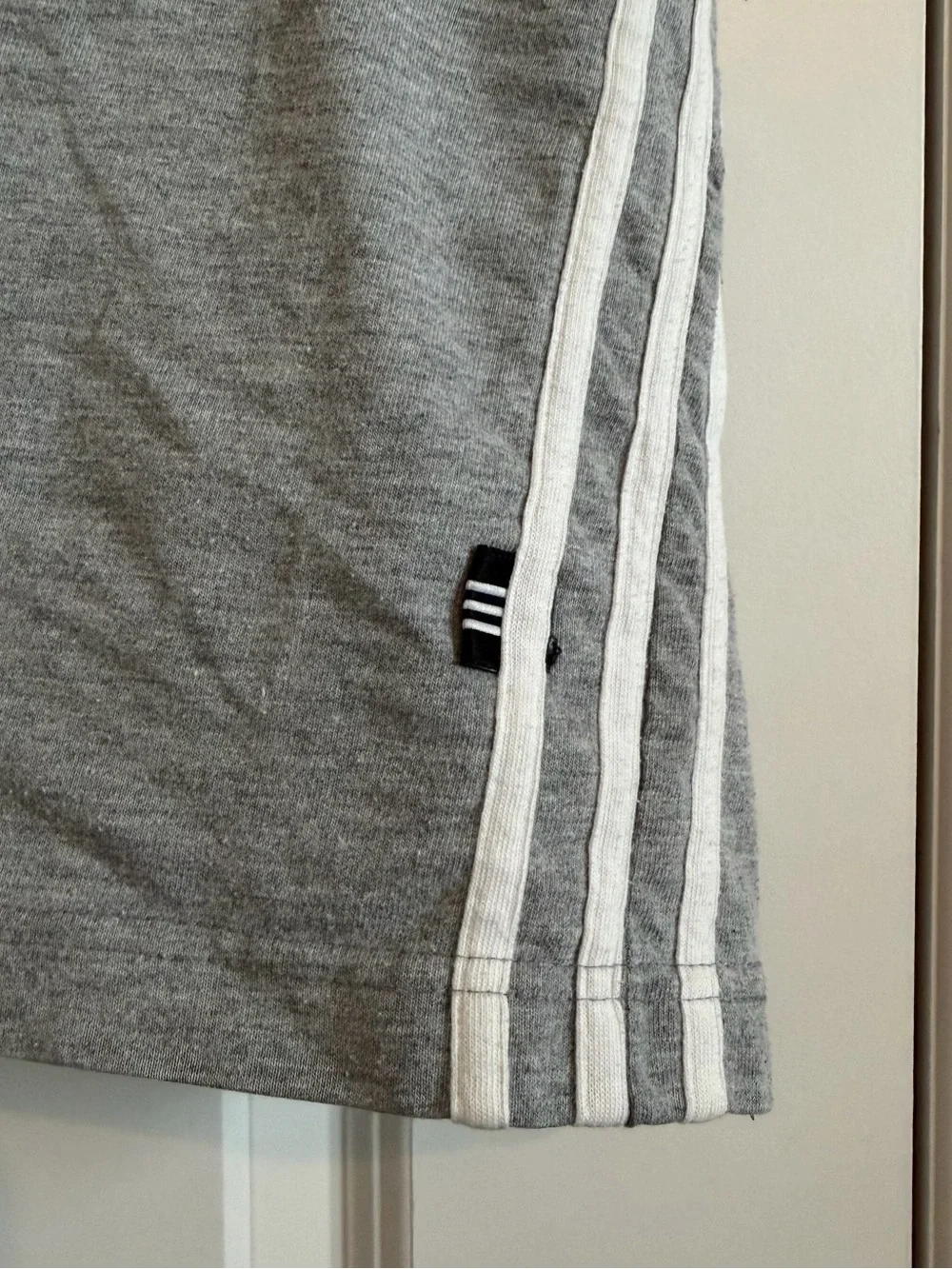 adidas Grey Men’s Athletic Tank with White Stripes